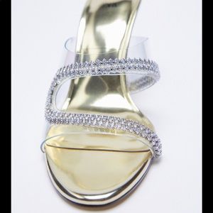 Zara sparkly heeled vinyl sandals